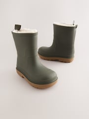 Khaki Green Warm Lined Wellies - Image 1 of 5