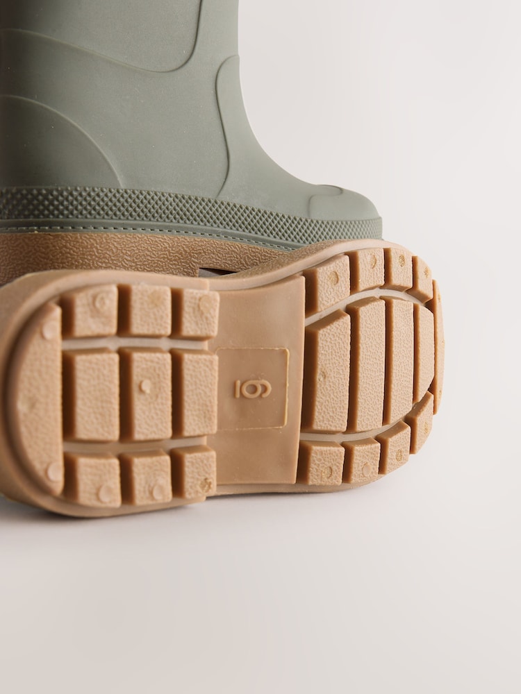 Khaki Green Warm Lined Wellies - Image 5 of 5 Khaki Green Warm Lined Wellies - Image 5 of 5