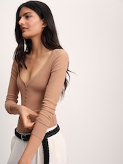 The Set Ribbed Button Henley Bodysuits 3 Pack - 10의 이미지 4