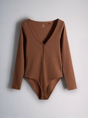 The Set Ribbed Button Henley Bodysuits 3 Pack - 10의 이미지 7