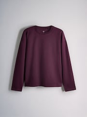 The Set 5 Pack 100% Cotton Relaxed Long Sleeve T-Shirts Blue/Burgundy/Grey Marl/White/Stripe - Image 3 of 8