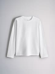 The Set 5 Pack 100% Cotton Relaxed Long Sleeve T-Shirts Blue/Burgundy/Grey Marl/White/Stripe - Image 6 of 8