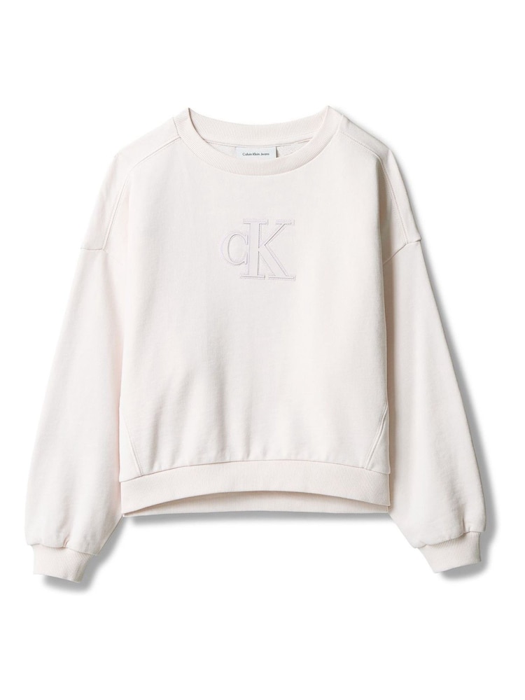 Calvin Klein Pink Logo Crewneck Sweatshirt - Image 5 of 5