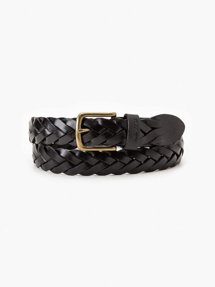Levi's® Black Leather Braid Belt - Image 1 of 2 Levi's® Black Leather Braid Belt - Image 1 of 2