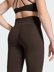 adidas Brown Workout Essentials Knit Scrunch 7/8 Leggings - Image 3 of 5