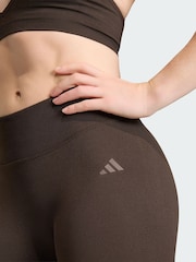 adidas Brown Workout Essentials Knit Scrunch 7/8 Leggings - Image 4 of 5