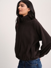 The Set 2 Pack Funnel Neck Micro Fleece Zip Jumpers Brown/Cream - Image 5 of 10