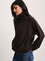 The Set 2 Pack Funnel Neck Micro Fleece Zip Jumpers Brown/Cream - Image 6 of 10