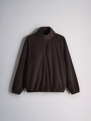 The Set 2 Pack Funnel Neck Micro Fleece Zip Jumpers Brown/Cream - Image 7 of 10