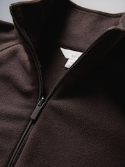 The Set 2 Pack Funnel Neck Micro Fleece Zip Jumpers Brown/Cream - Image 9 of 10