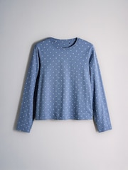 Blue/Light Taupe/Blue Star Print - The Set 3 Ұзын жеңді мақта пижамалары - 9суретінің 4 суреті