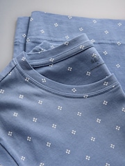 Blue/Light Taupe/Blue Star Print - The Set 3 Ұзын жеңді мақта пижамалары - 9суретінің 8 суреті
