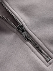 The Set Quarter Zip Sweatshirt and Straight Leg Joggers Coord Set Brown Taupe - Image 5 of 10