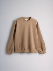 The Set 4 Pack Saddle Sleeve Crew Sweatshirts Cream/Brown/Chocolate - Image 3 of 6