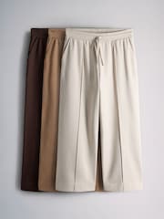 The Set 3 Pack Pintuck Sweat Joggers Brown/Cream/Chocolate - Image 1 of 6