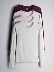 The Set 4 Pack Slinky Rib Long Sleeve Slim Fit T-Shirts - Bild 1 von 7