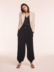 Mint Velvet Black Soft Balloon Trousers - Image 1 of 8