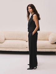 Mint Velvet Black Lace Trim Waistcoat - Image 3 of 8