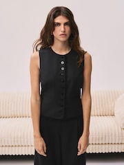 Mint Velvet Black Lace Trim Waistcoat - Image 5 of 8