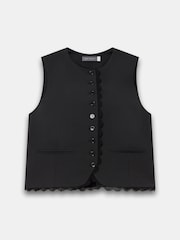 Mint Velvet Black Lace Trim Waistcoat - Image 7 of 8