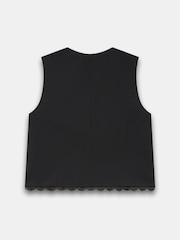 Mint Velvet Black Lace Trim Waistcoat - Image 8 of 8