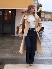 Mint Velvet Natural Funnel Neck Trench Coat - Image 1 of 8