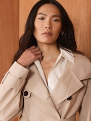 Mint Velvet Natural Funnel Neck Trench Coat - Image 5 of 8