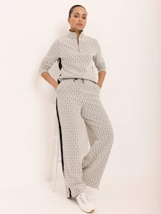 Mint Velvet Black Jacquard Zip Top - Image 5 of 8