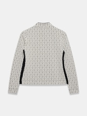 Mint Velvet Black Jacquard Zip Top - Image 8 of 8