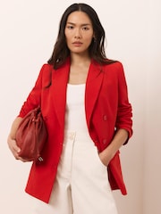 Mint Velvet Red Double Breasted Blazer - Image 2 of 8