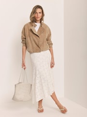 Natur - Mint Velvet Cropped Pilot Bomber Jacket - Bild 3 von 8