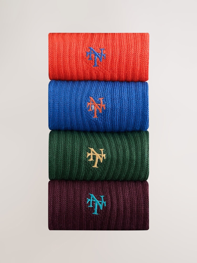 Logo rouge vif/bleu - Lot de 4 chaussettes de sport rembourrées - Image 2 de 8