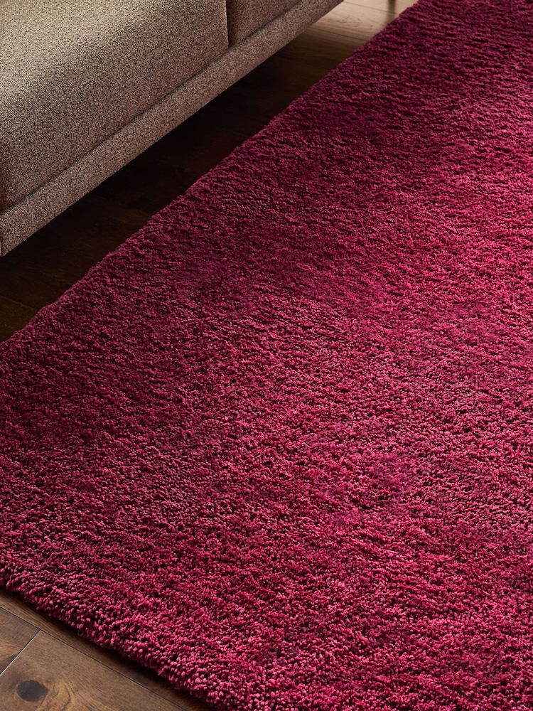 Burgundy Red Premium Cosy Twist Rug - Image 2 of 5 Burgundy Red Premium Cosy Twist Rug - Image 2 of 5