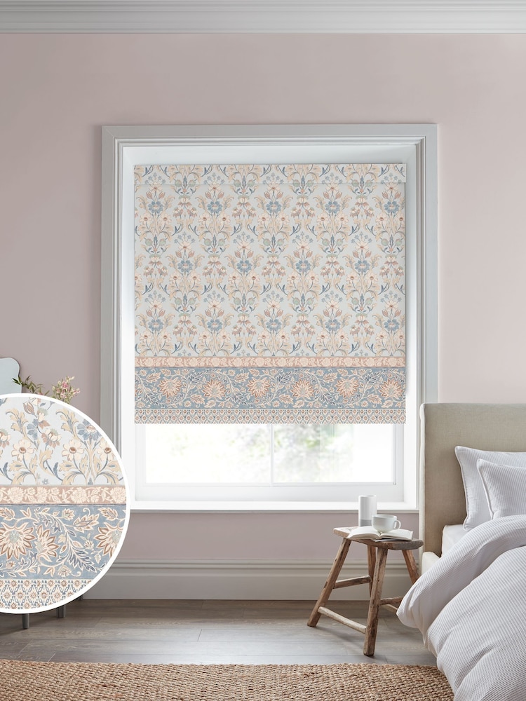 Laura Ashley Dusty Pink Semington Border Made to Measure Blind - Image 1 of 6