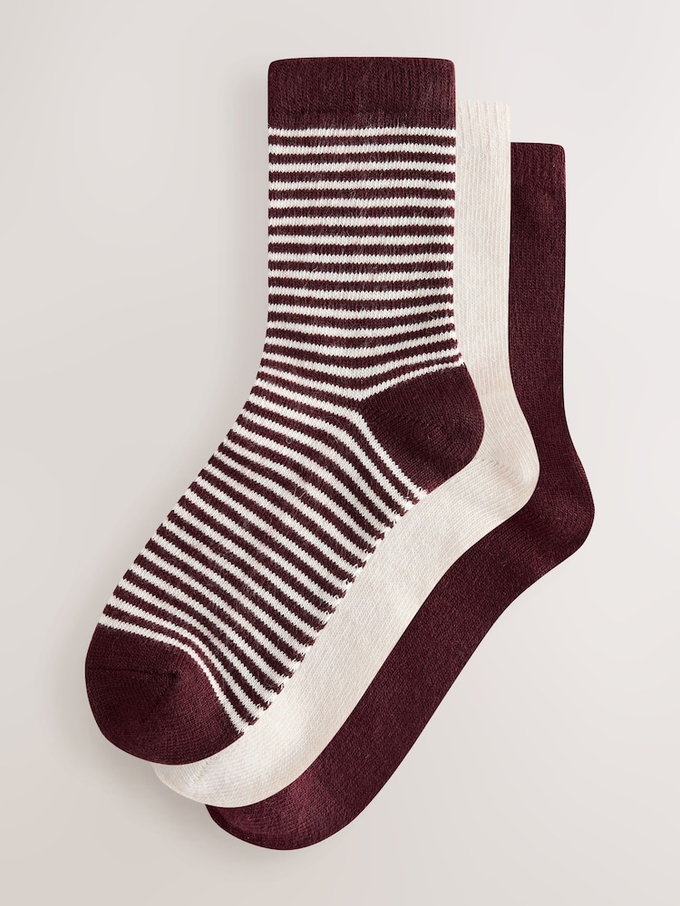 Berry Stripe/Cream - מארז 3 זוגות גרבי קרסול מתערובת צמר תרמיים - תמונה 1 מתוך 6 Berry Stripe/Cream - מארז 3 זוגות גרבי קרסול מתערובת צמר תרמיים - תמונה 1 מתוך 6