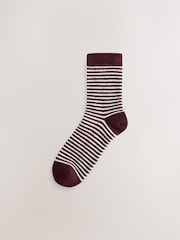 Berry Stripe/Cream - מארז 3 זוגות גרבי קרסול מתערובת צמר תרמיים - תמונה 2 מתוך 6