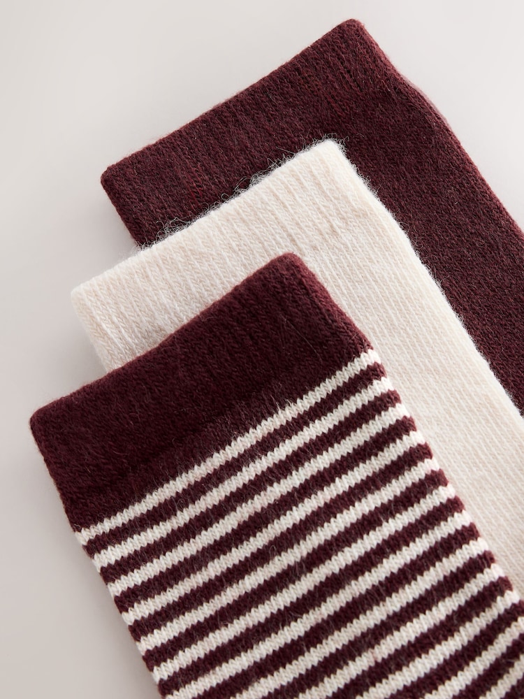 Berry Stripe/Cream - מארז 3 זוגות גרבי קרסול מתערובת צמר תרמיים - תמונה 6 מתוך 6 Berry Stripe/Cream - מארז 3 זוגות גרבי קרסול מתערובת צמר תרמיים - תמונה 6 מתוך 6
