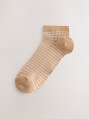 Navy Blue/Camel Stripe - מארז הכולל 4 זוגות גרבי ספורט מבד ריב רך במיוחד - תמונה 3 מתוך 7