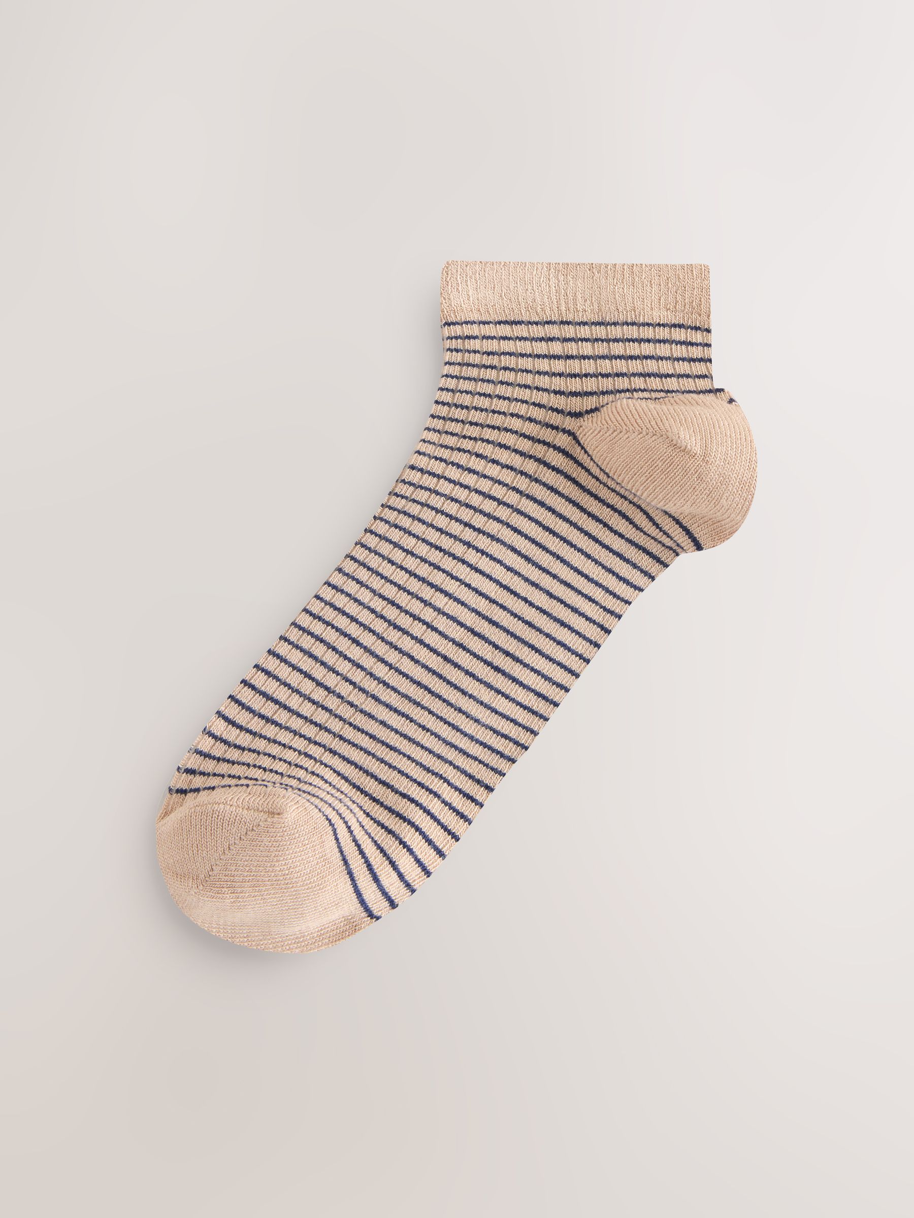 Buy Navy Blue/Camel Stripe Supersoft Ribbed Trainer Socks 4 Pack