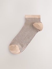 Navy Blue/Camel Stripe - מארז הכולל 4 זוגות גרבי ספורט מבד ריב רך במיוחד - תמונה 4 מתוך 7