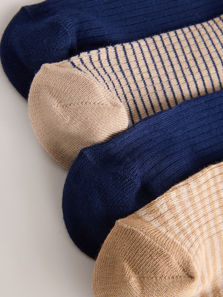Navy Blue/Camel Stripe - מארז הכולל 4 זוגות גרבי ספורט מבד ריב רך במיוחד - תמונה 7 מתוך 7 Navy Blue/Camel Stripe - מארז הכולל 4 זוגות גרבי ספורט מבד ריב רך במיוחד - תמונה 7 מתוך 7