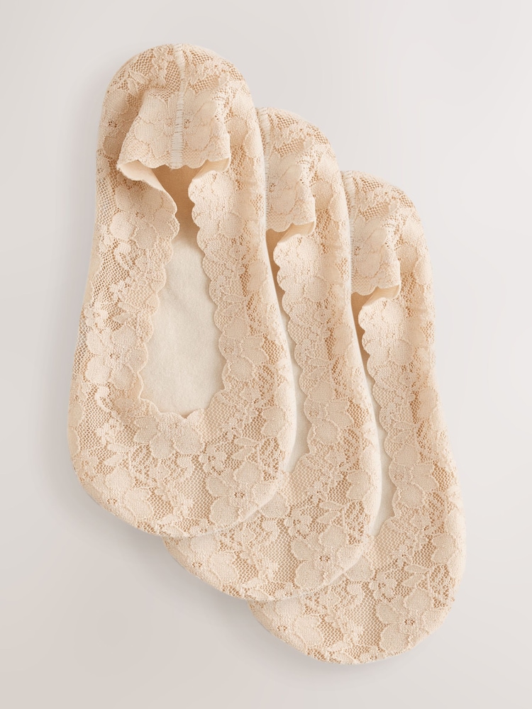 Café con leche - Lace Invisible Footsie Socks 3 Pack - Imagen 1 de 6 Café con leche - Lace Invisible Footsie Socks 3 Pack - Imagen 1 de 6