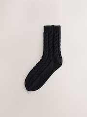 Grey Tonal Cosy Cable Knit Ankle Socks 3 Pack - Image 3 of 6