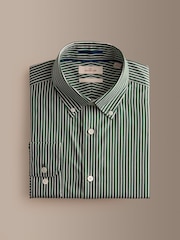 Green Signature Cotton With Tencel Lyocell Stripe Button Down Formal Shirt - Image 1 of 3