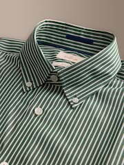Green Signature Cotton With Tencel Lyocell Stripe Button Down Formal Shirt - Image 2 of 3
