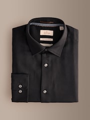 Melns - Standarta piegriezums - Signature Two-Fold Cotton Textured Smart Shirt - Attēls 13 no 15