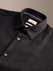 Melns - Standarta piegriezums - Signature Two-Fold Cotton Textured Smart Shirt - Attēls 15 no 15