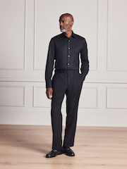 Melns - Standarta piegriezums - Signature Two-Fold Cotton Textured Smart Shirt - Attēls 3 no 15