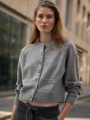 Сірий - N.Premium Merino Wool Cardigan - Image 1 of 8