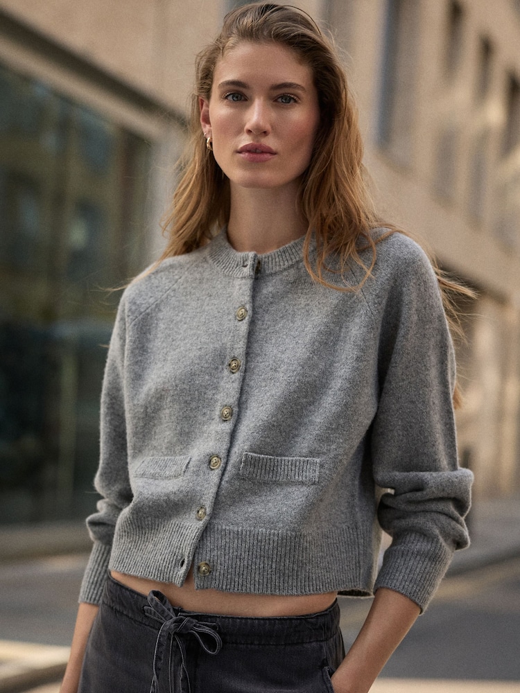 Сірий - N.Premium Merino Wool Cardigan - Image 1 of 8